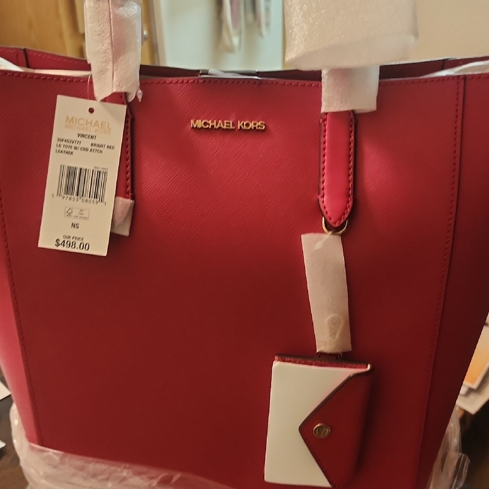 Michael Kors Red Tote Bag